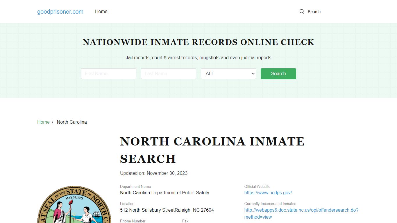 North Carolina Inmate Search – North Carolina DOC Offender Lookup